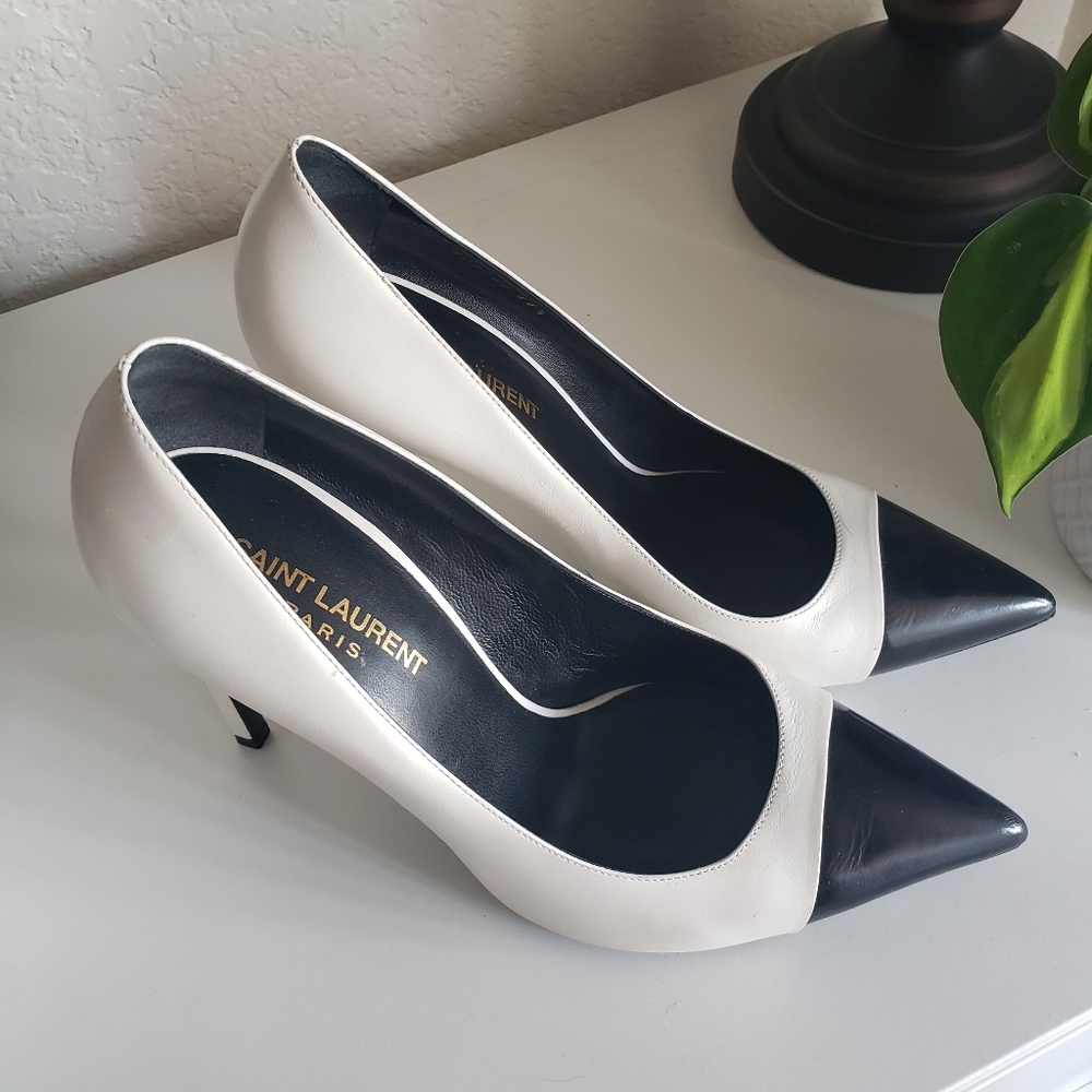 Saint Laurent Black and White Heels
